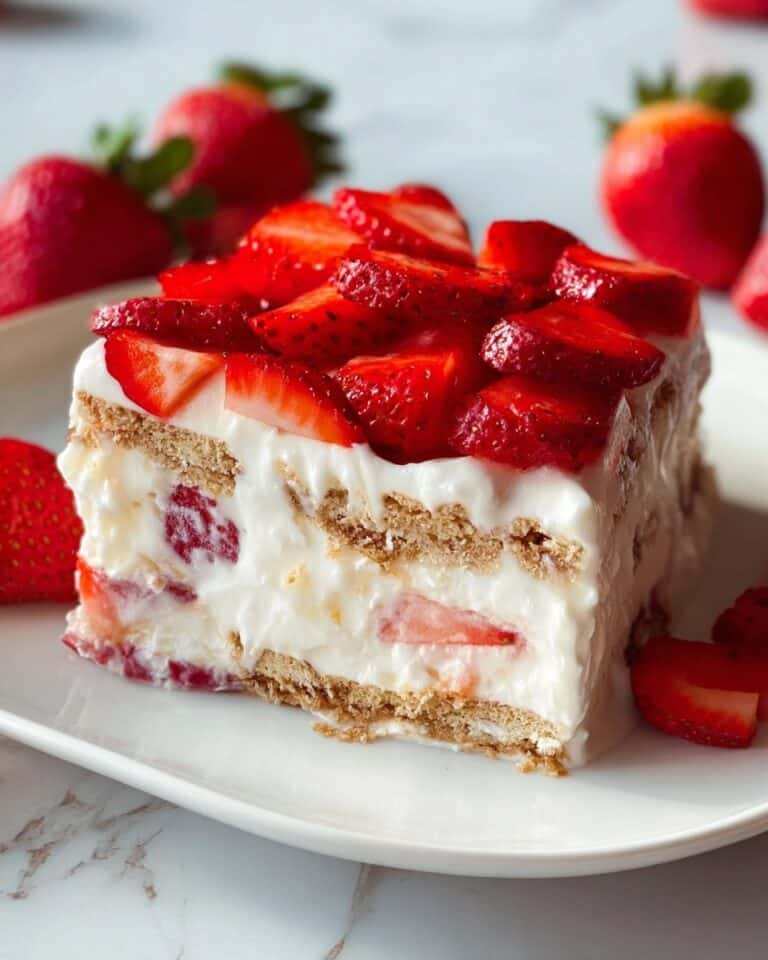 Easy No-Bake Strawberry Cheesecake Icebox Cake Recipe