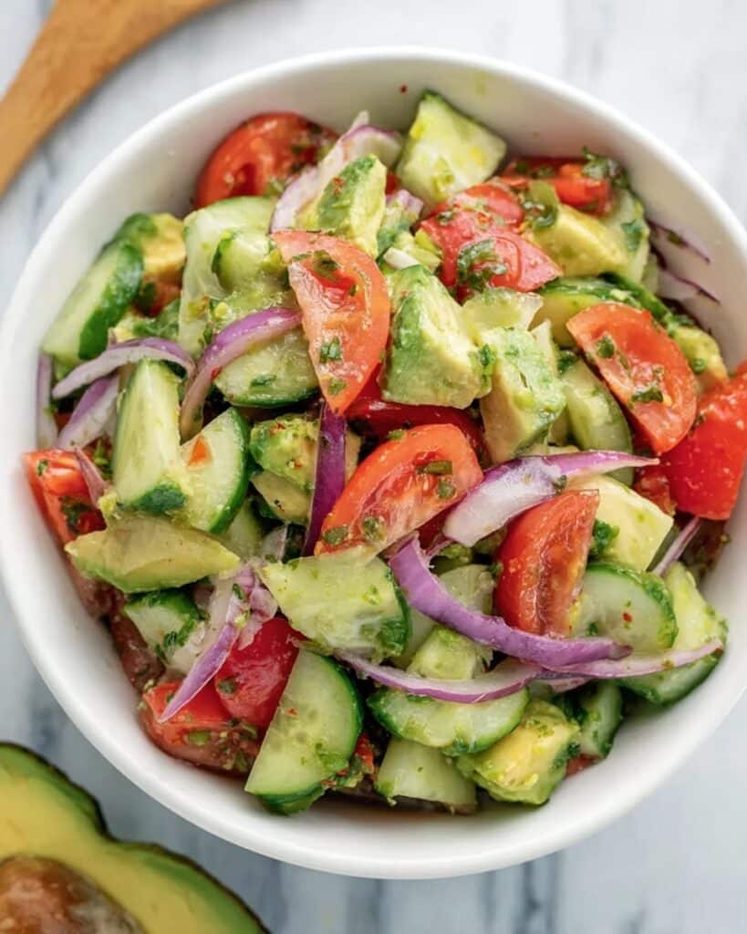 Cucumber Tomato Avocado Salad Recipe