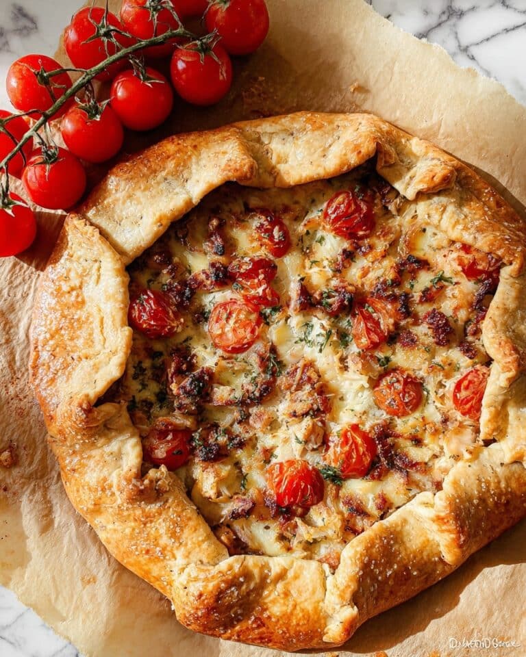 Pizza Galette with Grape Tomatoes, Artichokes, and Melty Cheese Recipe