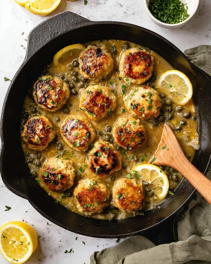 Easy Gluten-Free Chicken Piccata Meatballs Recipe