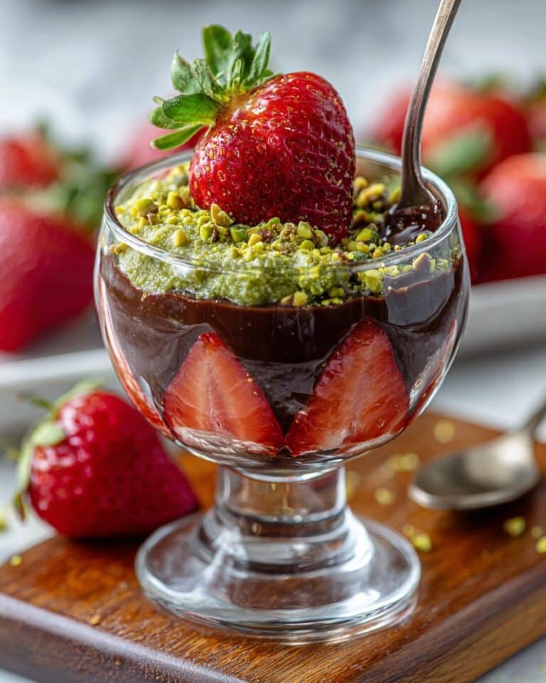 Dubai Chocolate Strawberry Parfait with Pistachio Kadaifi Recipe