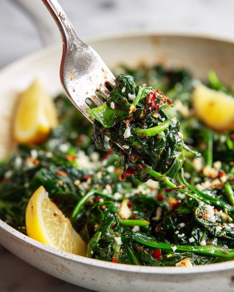 Sautéed Spinach with Garlic and Parmesan Recipe