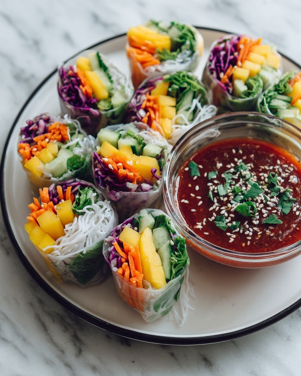 Mango Avocado Spring Rolls with Peanut Sauce – Fresh & Delicious
