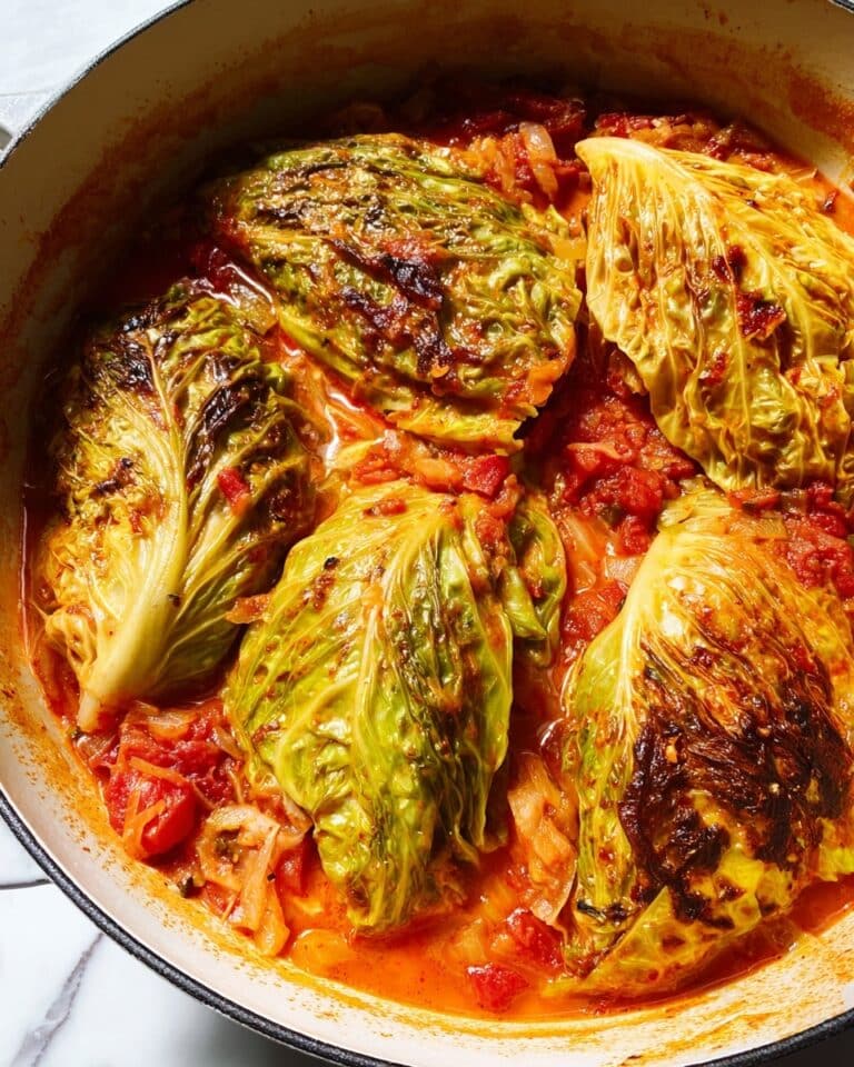 Coconut-Braised Cabbage with Crispy Lentils Recipe