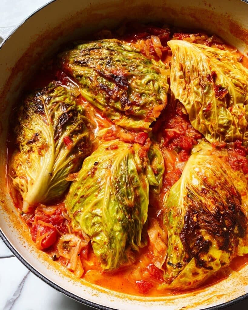 Coconut-Braised Cabbage with Crispy Lentils Recipe