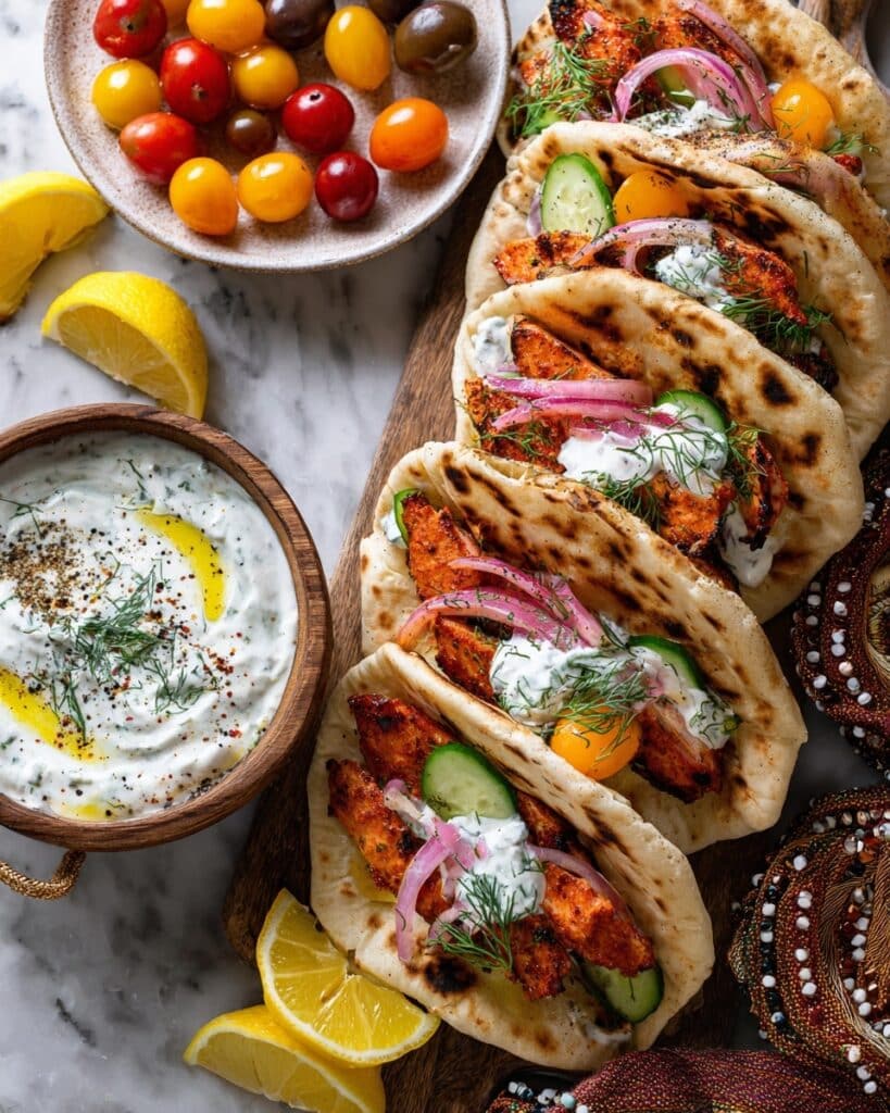 Mediterranean Halloumi Pitas Recipe