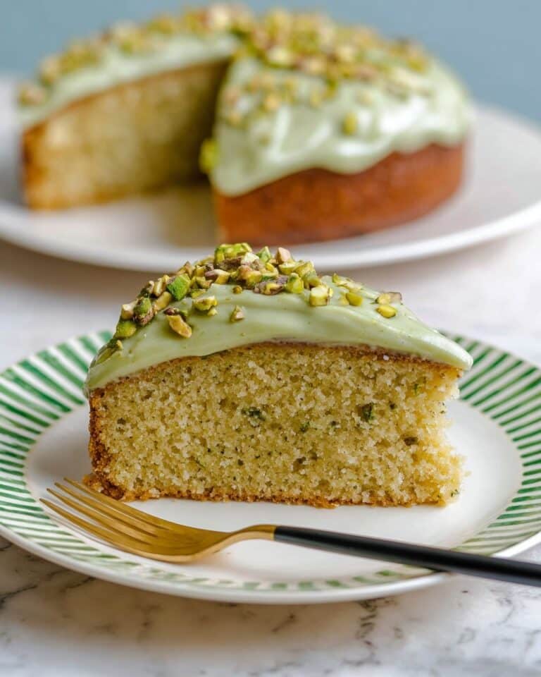Pistachio Cake with Pistachio Butter Glaze Recipe