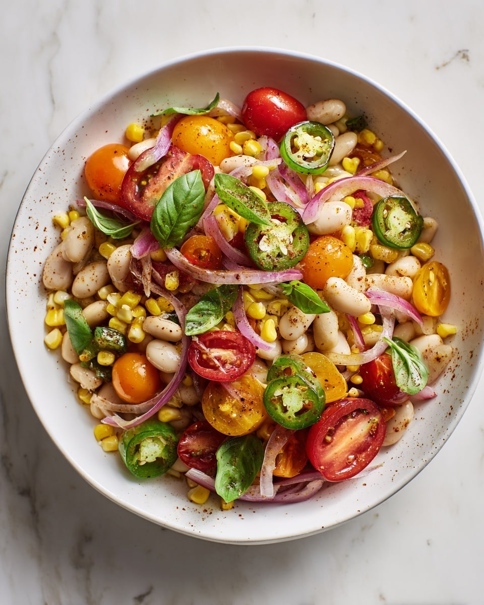 Charred Corn and White Bean Salad with Lime and Basil | Fresh & Smoky