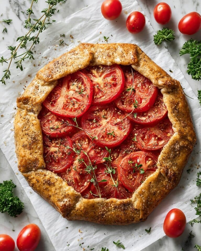 Tomato Galette with Cheddar, Parmesan, and Fresh Herbs Recipe