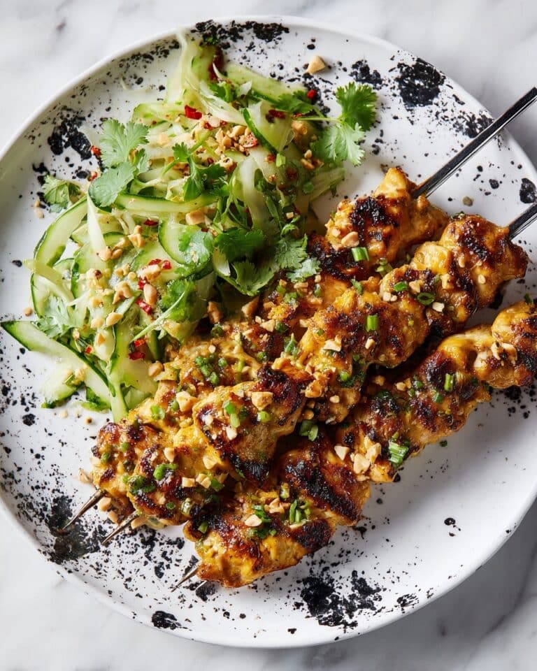 Peanut Sauce-Marinated Chicken Skewers Recipe