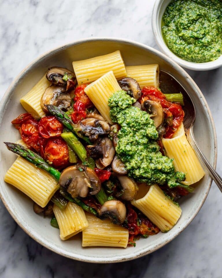 Farmers’ Market Pasta with Walnut Pesto Recipe