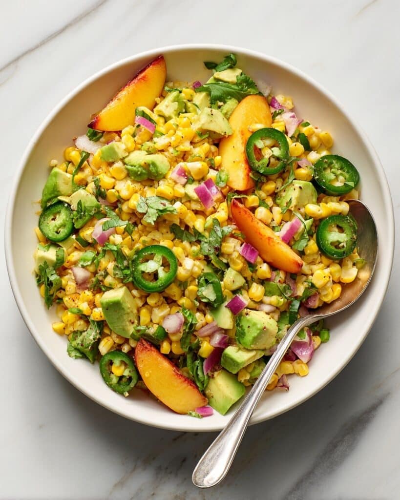Sweet Corn Salad with Peaches Recipe