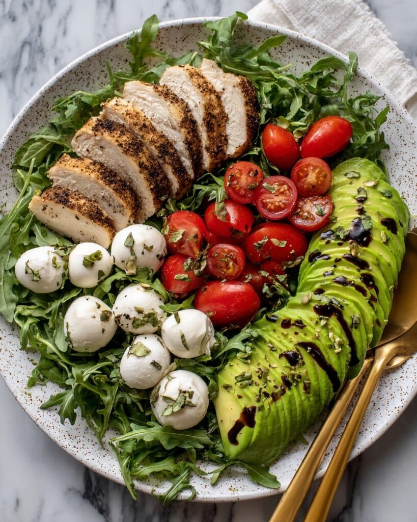 Chicken Avocado Caprese Salad with Balsamic Glaze Recipe