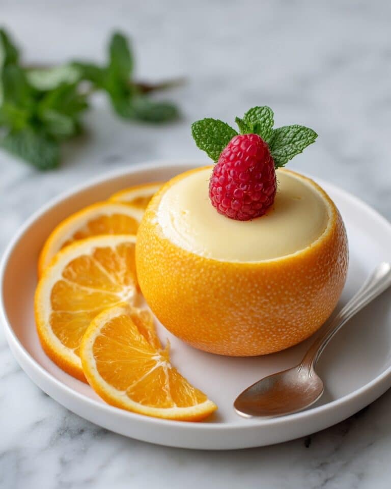 Orange Lemon Posset in Halved Oranges Recipe
