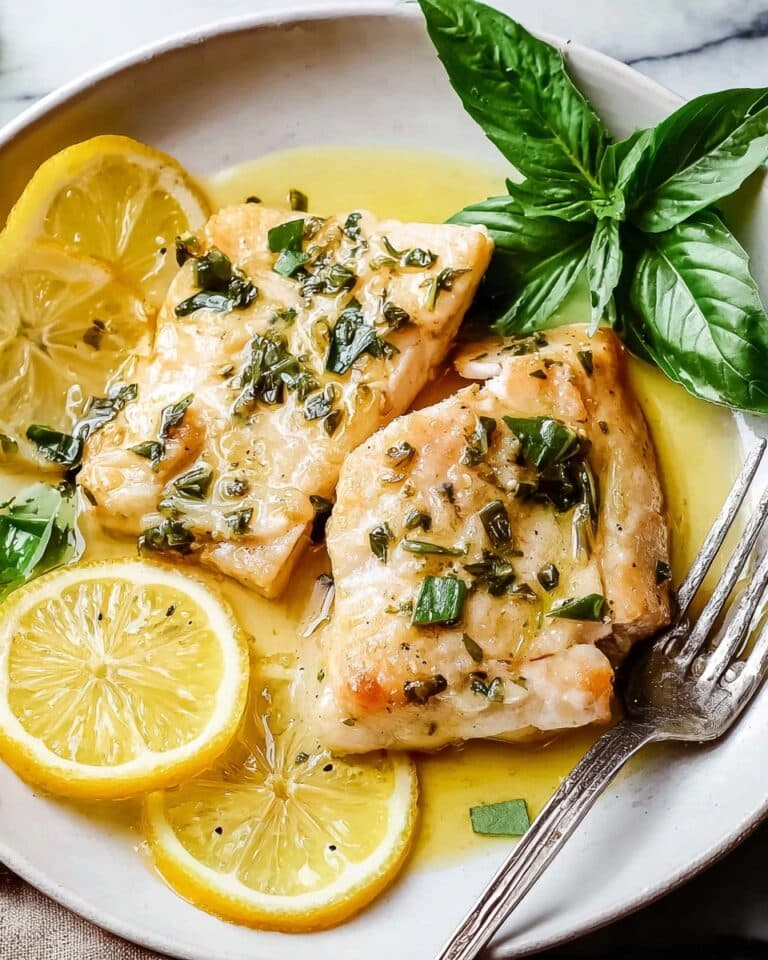 Pan Seared Mahi Mahi with Basil Butter Sauce Recipe
