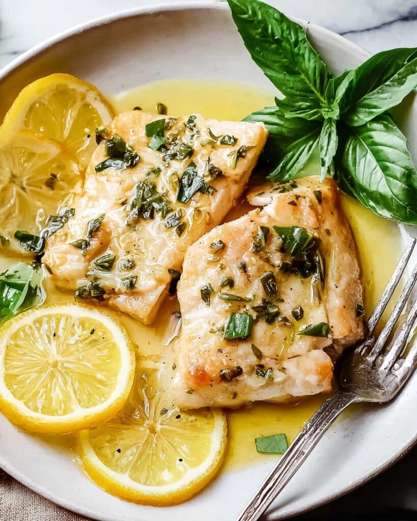 Pan Seared Mahi Mahi with Basil Butter Sauce Recipe