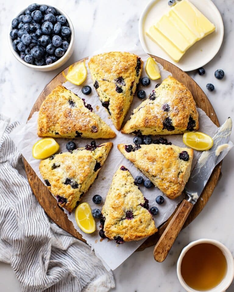 Tender Lemon Blueberry Sourdough Scones Recipe
