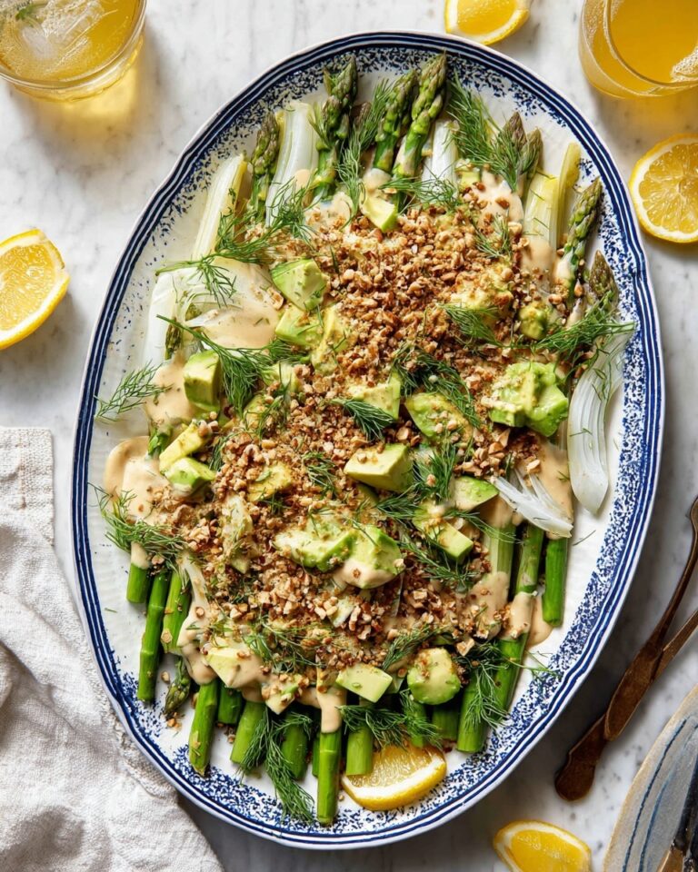Asparagus and Avocado Salad with Toasted Breadcrumbs and Sesame Dressing Recipe