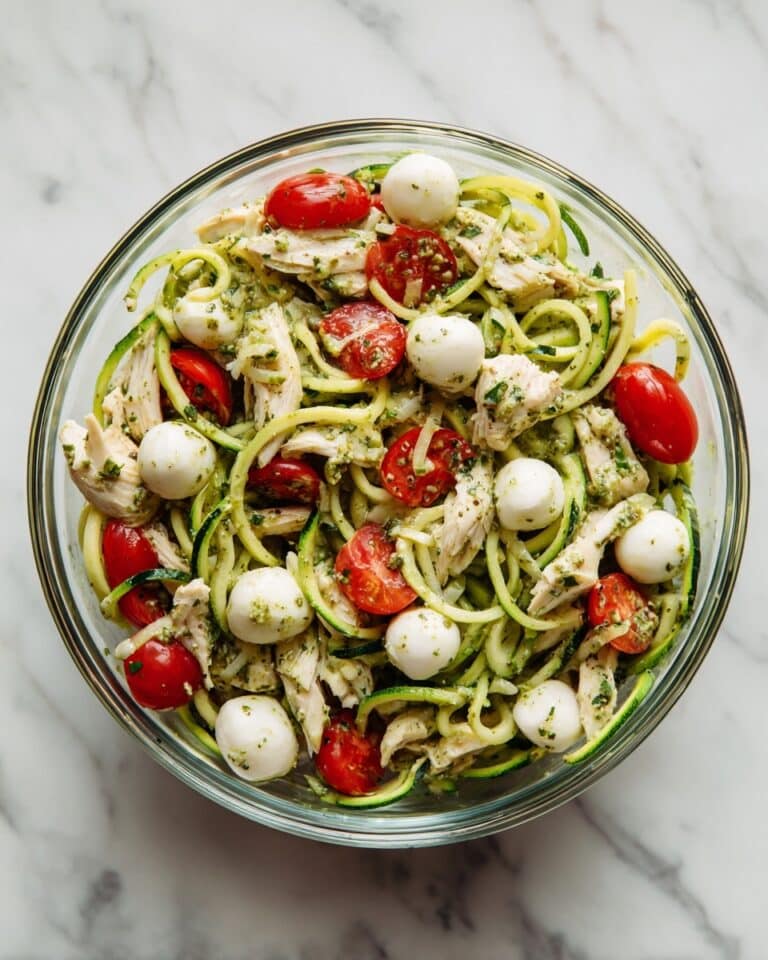 Pesto Zoodle Salad with Chicken Recipe