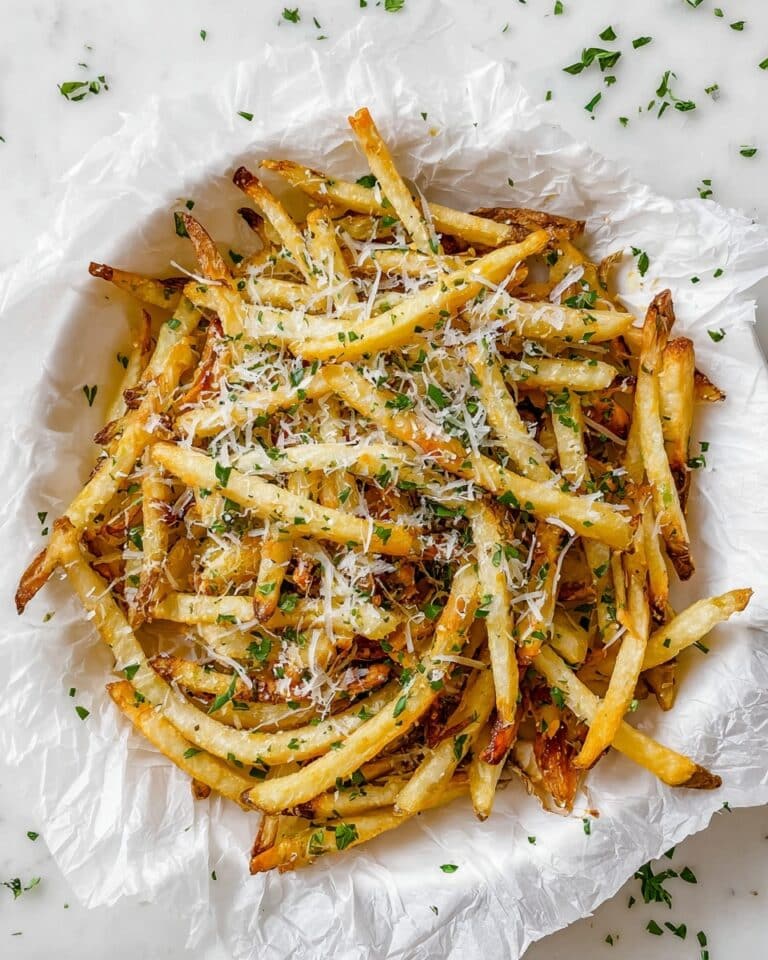 Crispy Baked Garlic Parmesan Fries Recipe