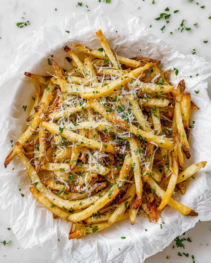 Crispy Baked Garlic Parmesan Fries Recipe