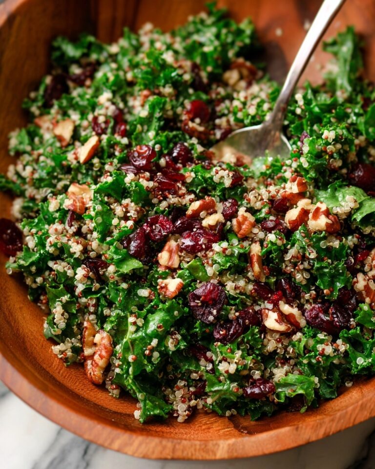 Cranberry Kale Quinoa Salad with Candied Pecans and Feta Recipe