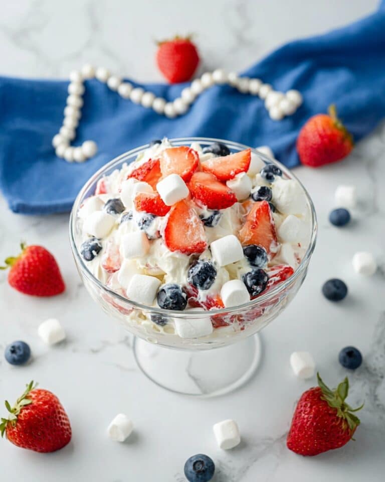 Red, White, and Blue Cheesecake Salad Recipe