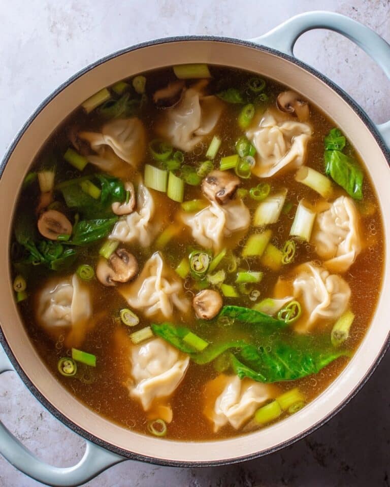 Wonton Soup with Shiitake Mushrooms and Bok Choy Recipe