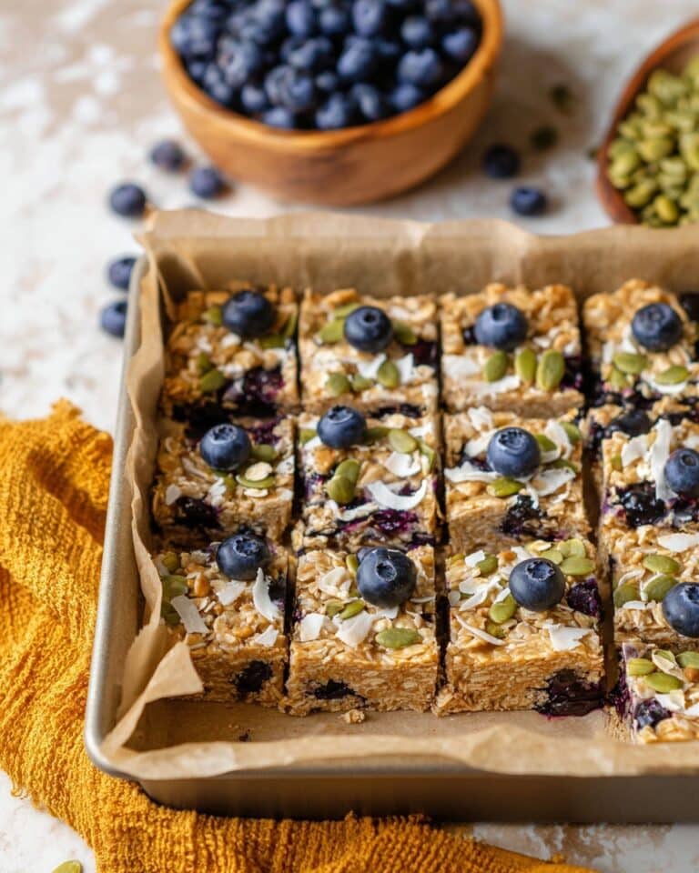 Almond Flour Breakfast Bars with Blueberries and Coconut Recipe