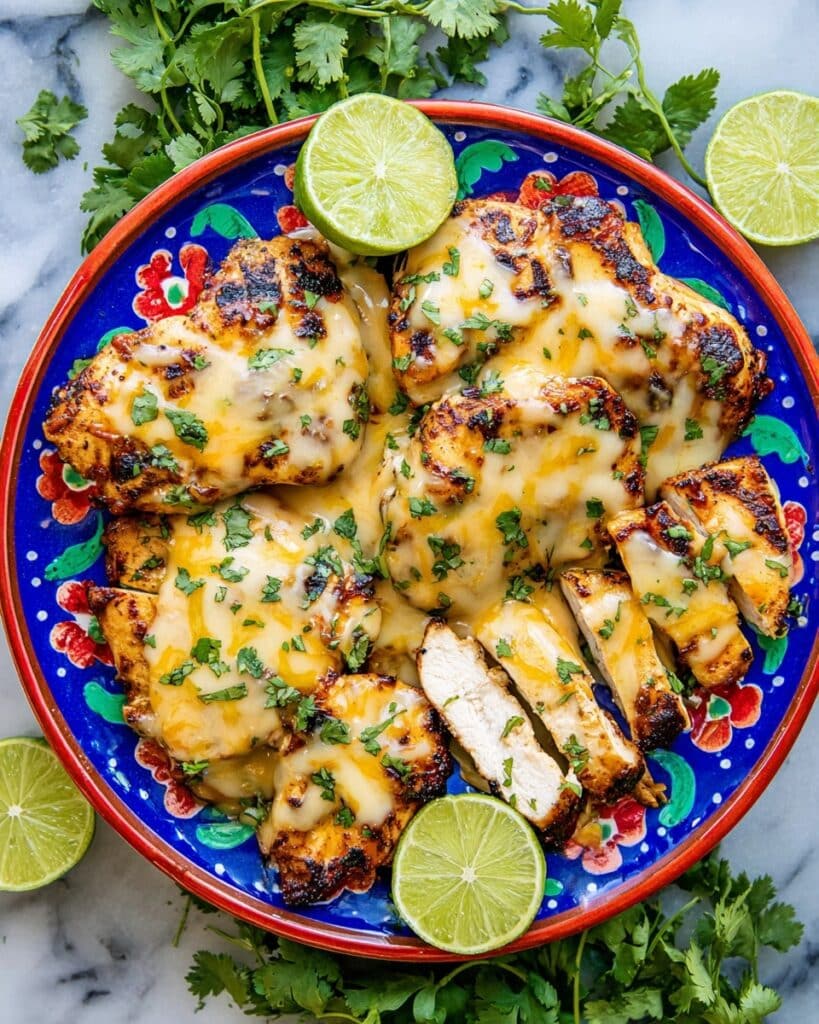 Grilled Salsa Verde Chicken with Pepper Jack Cheese Recipe