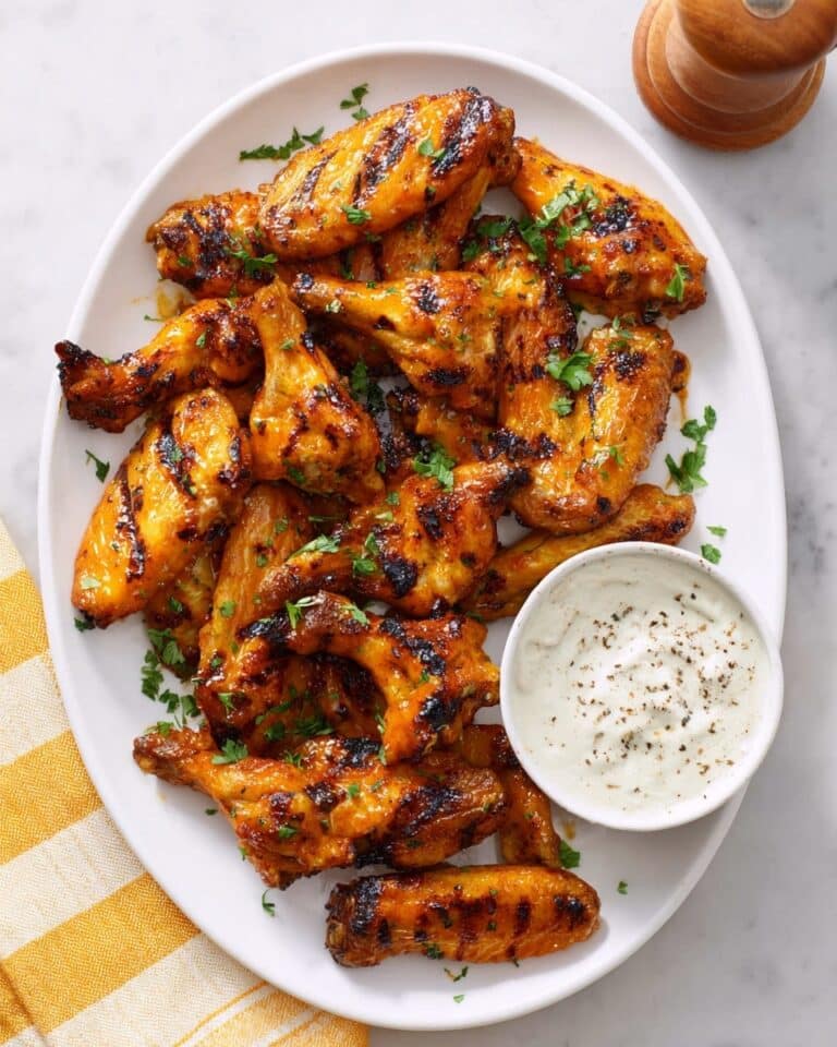 Grilled Chicken Wings with Buffalo Sauce Recipe