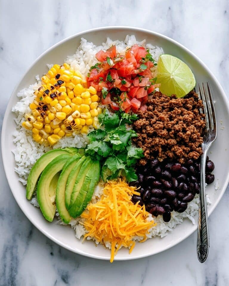 Easy Taco Bowl with Cilantro-Lime Rice and Beef Recipe