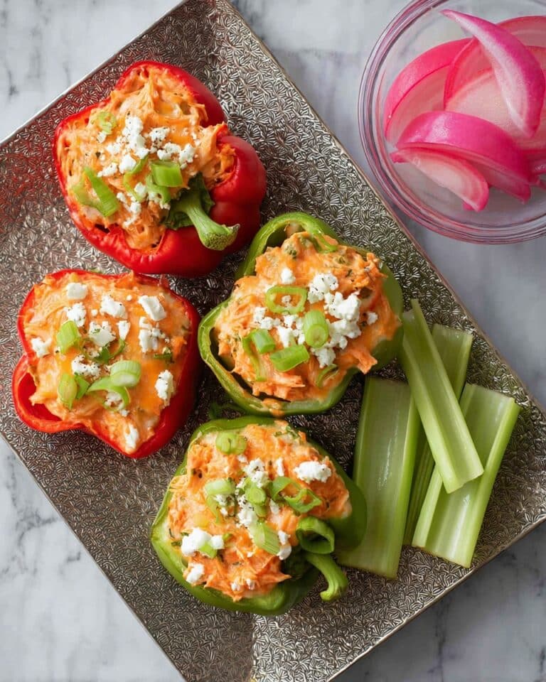 Cheesy Buffalo Chicken Stuffed Peppers Recipe