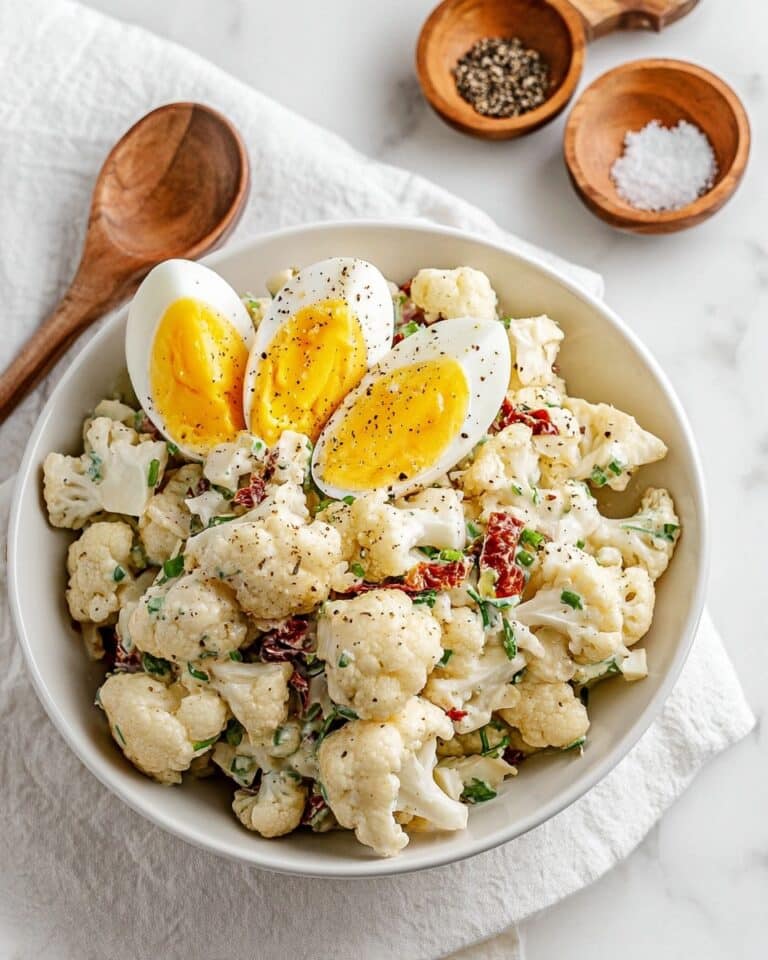 Cauliflower Salad with Hard Boiled Eggs, Pickles, and Dijon Mayo Recipe