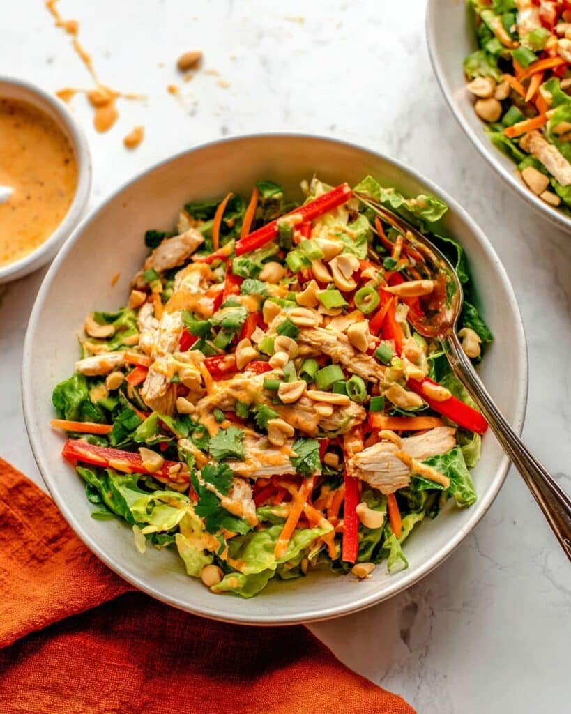 Thai Crunch Chicken Salad with Peanut Dressing Recipe
