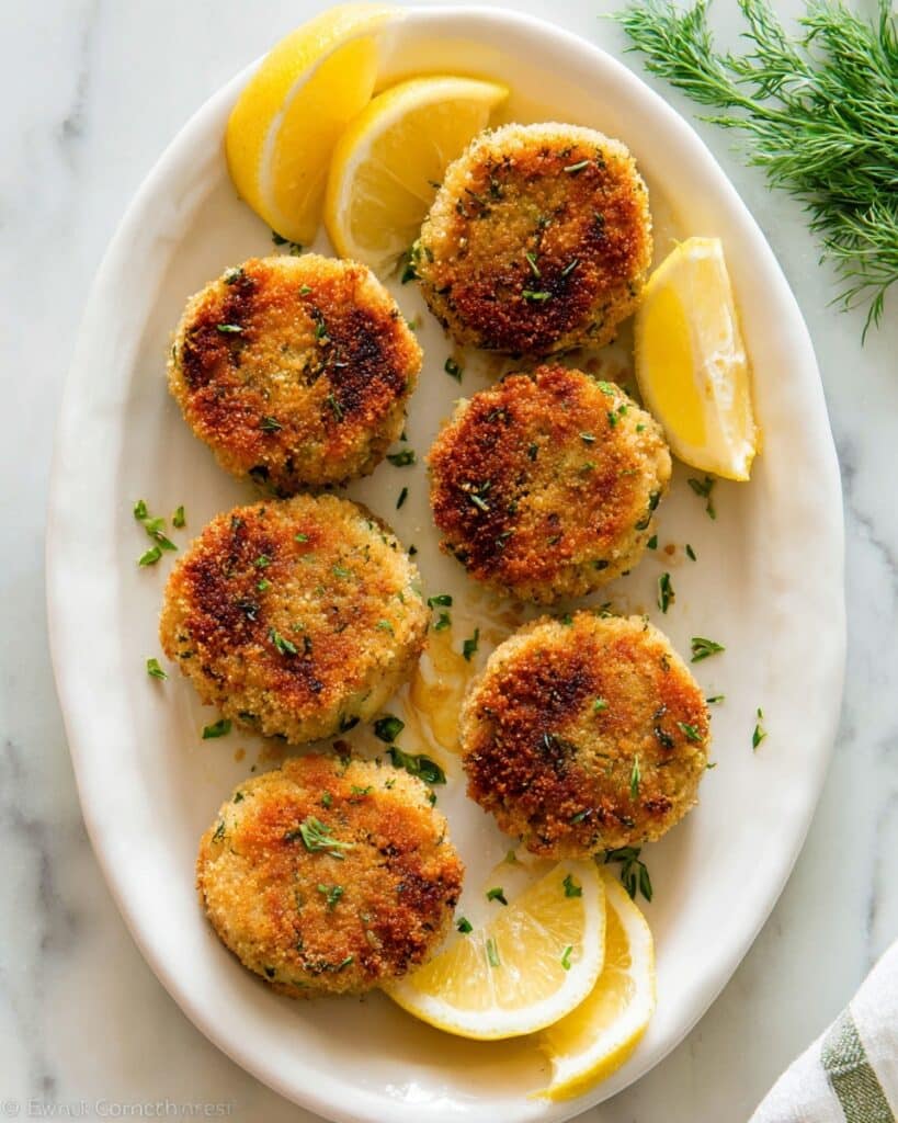 Cheesy Chicken Patties with Lemon and Dill Recipe