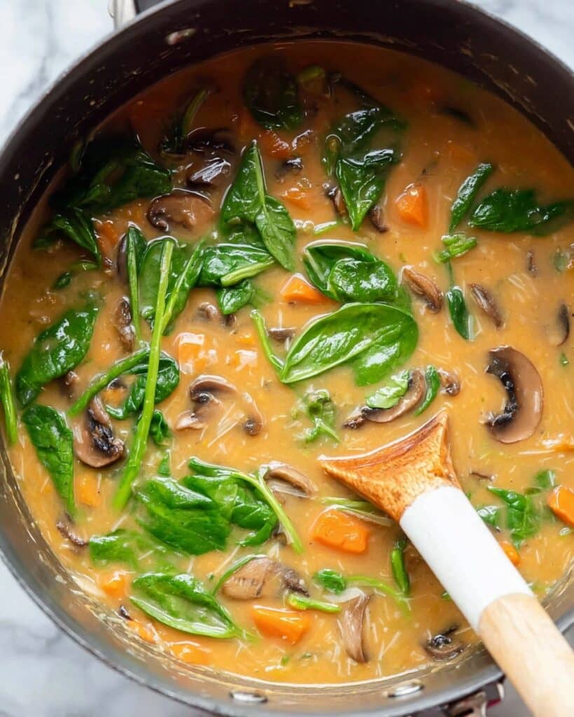 Creamy Mushroom Vegetable Rice Soup Recipe