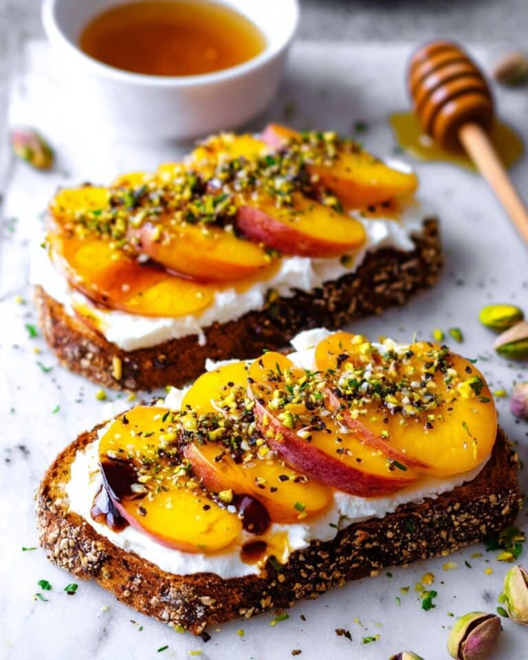 Persimmon Toast with Ricotta, Honey, and Pistachios Recipe