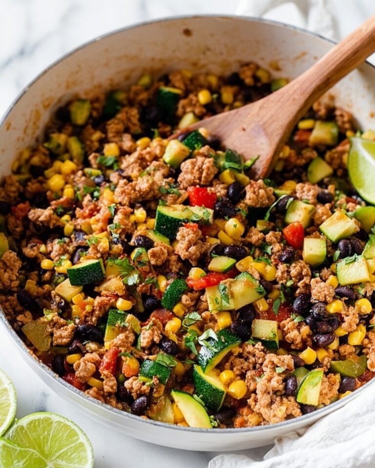 Ground Turkey Skillet with Zucchini, Corn, Black Beans, and Tomato Recipe