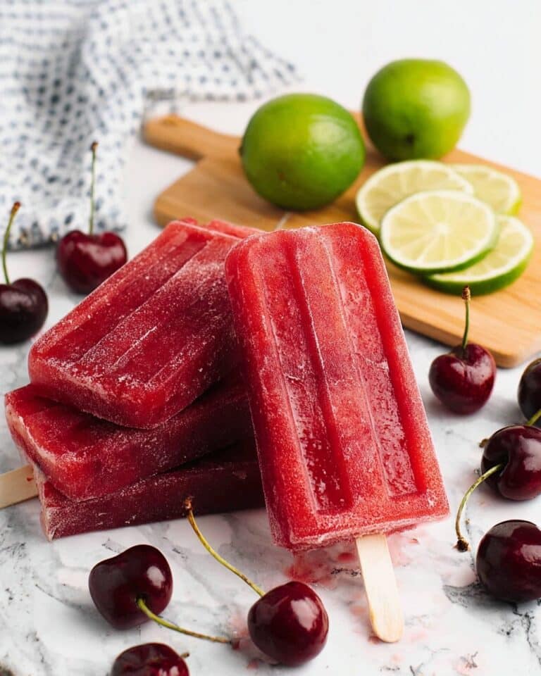 Homemade Cherry Limeade Popsicles for Hot Summer Days Recipe