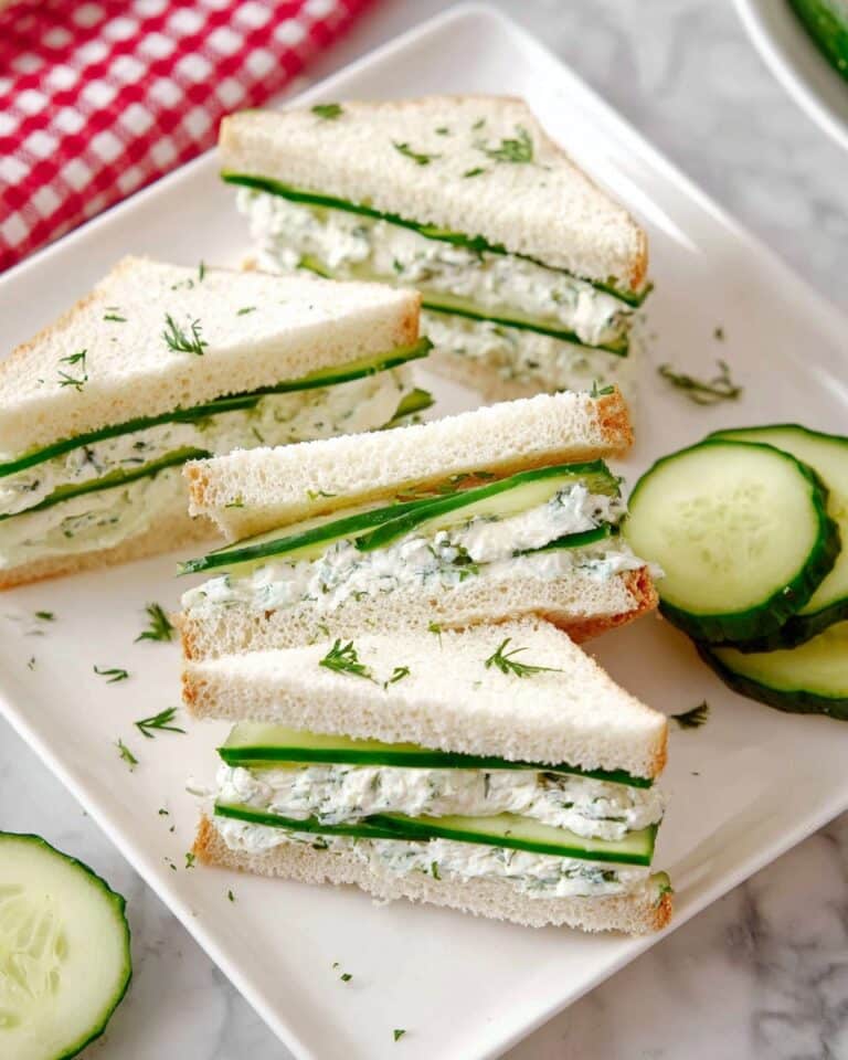 Cucumber Sandwiches with Cream Cheese and Fresh Herbs Recipe