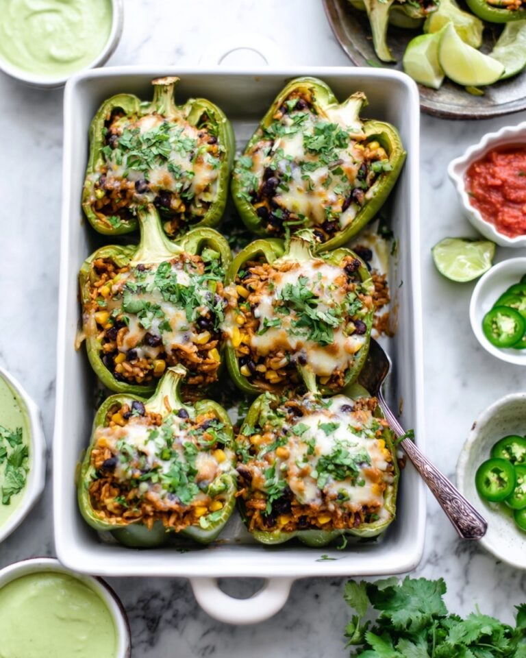 Southwestern Vegetarian Stuffed Bell Peppers with Rice Recipe