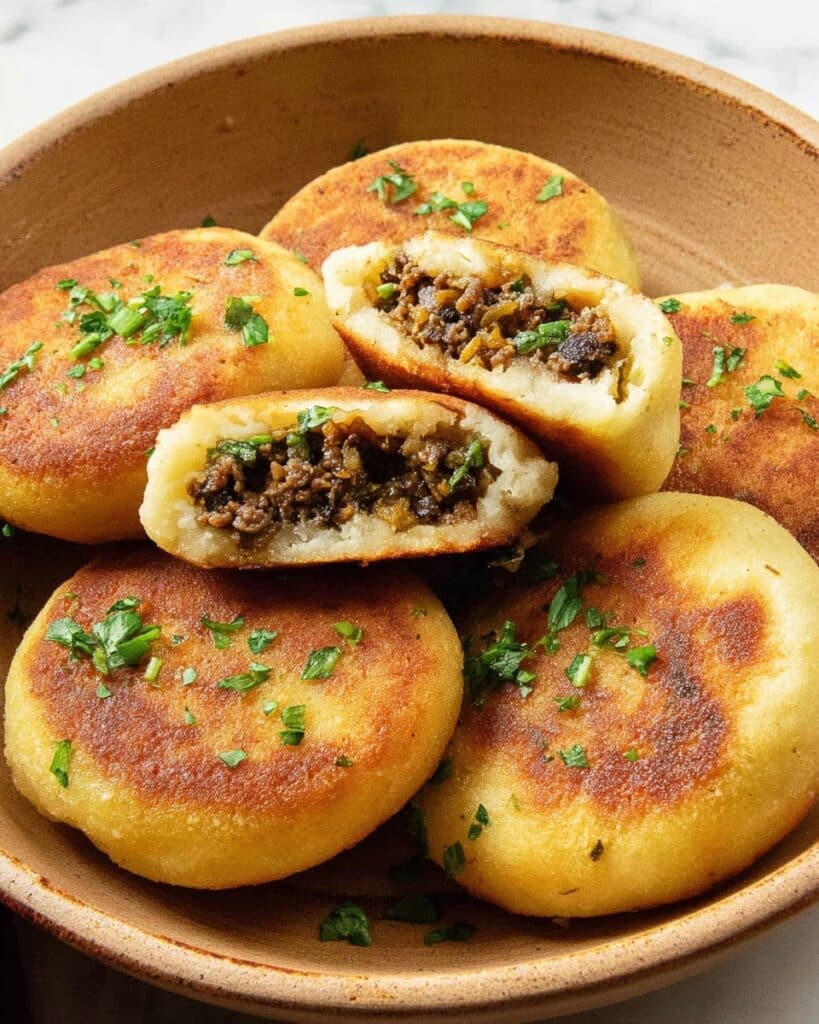 Stuffed Potato Cakes with Meat and Mushrooms Recipe