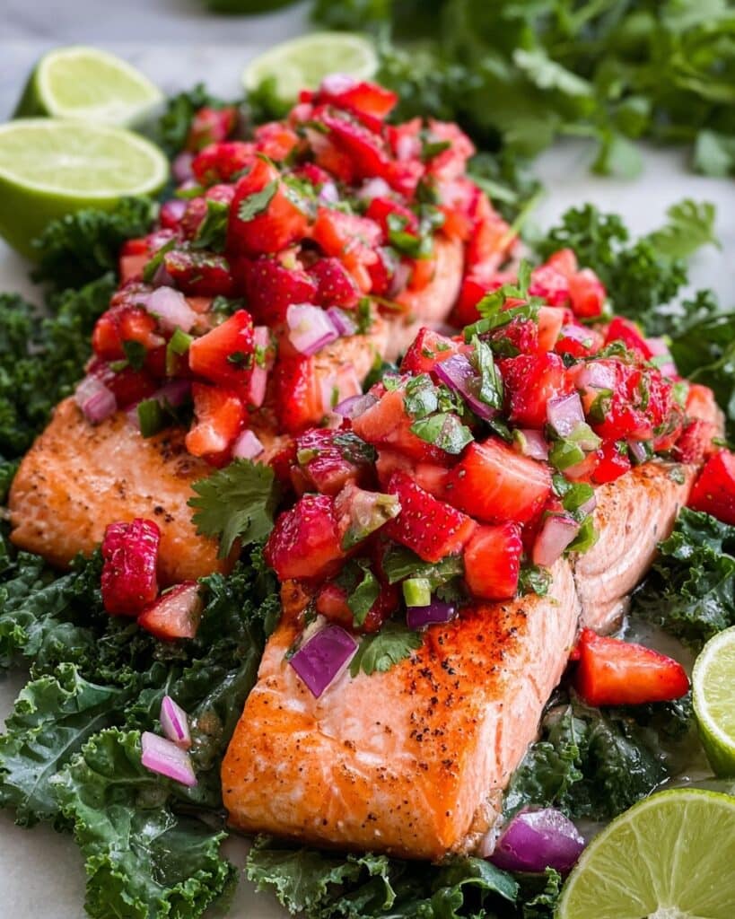 Grilled Salmon with Strawberry Jalapeño Salsa Recipe