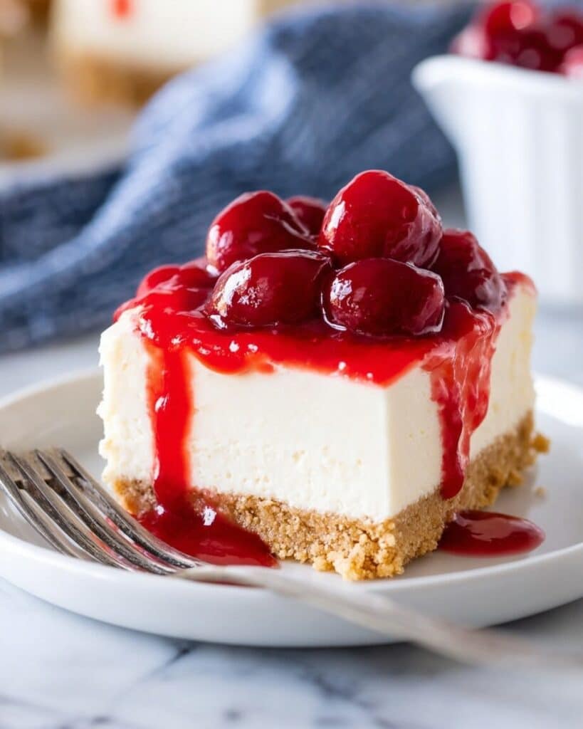 No-Bake Cherry Cheesecake Bars Recipe