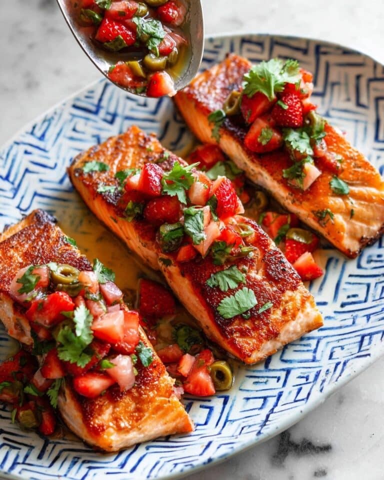 Salmon with Strawberry-Scallion Tapenade Recipe