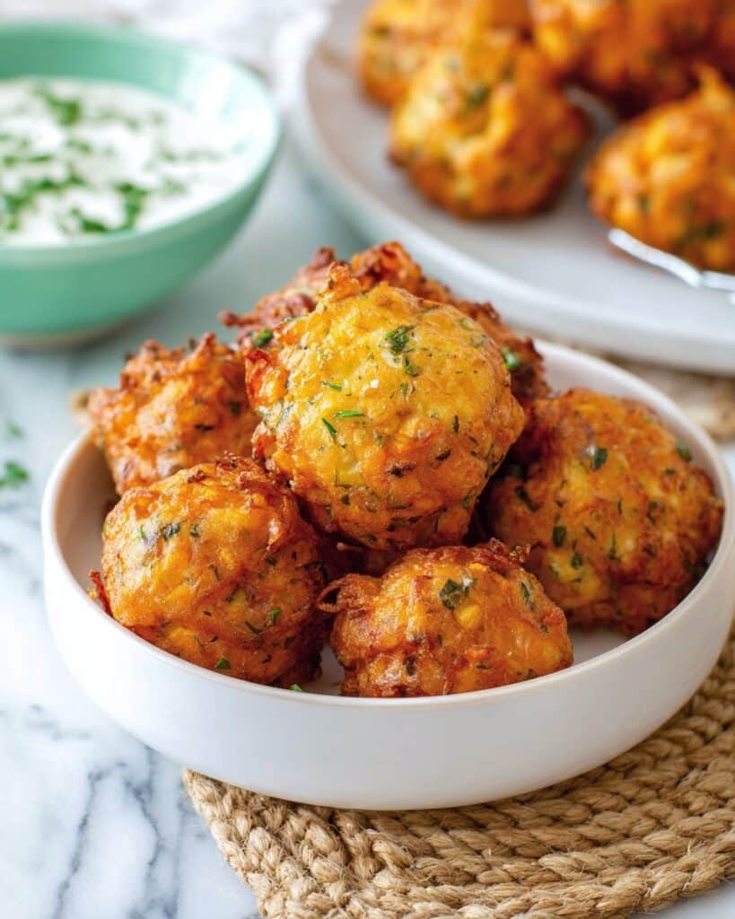 Easy Zucchini Corn Fritters with Creamy Herb Dip Recipe