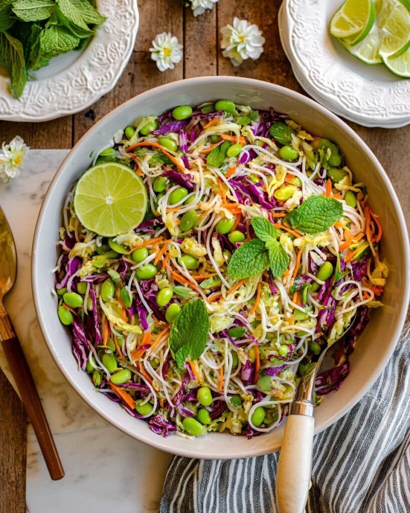 Edamame Rice Noodle Salad Recipe