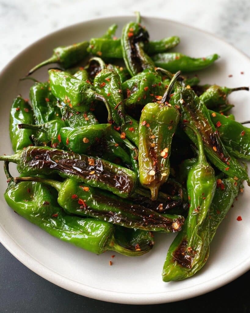 Blistered Shishito Peppers with Spicy Tahini Sauce Recipe