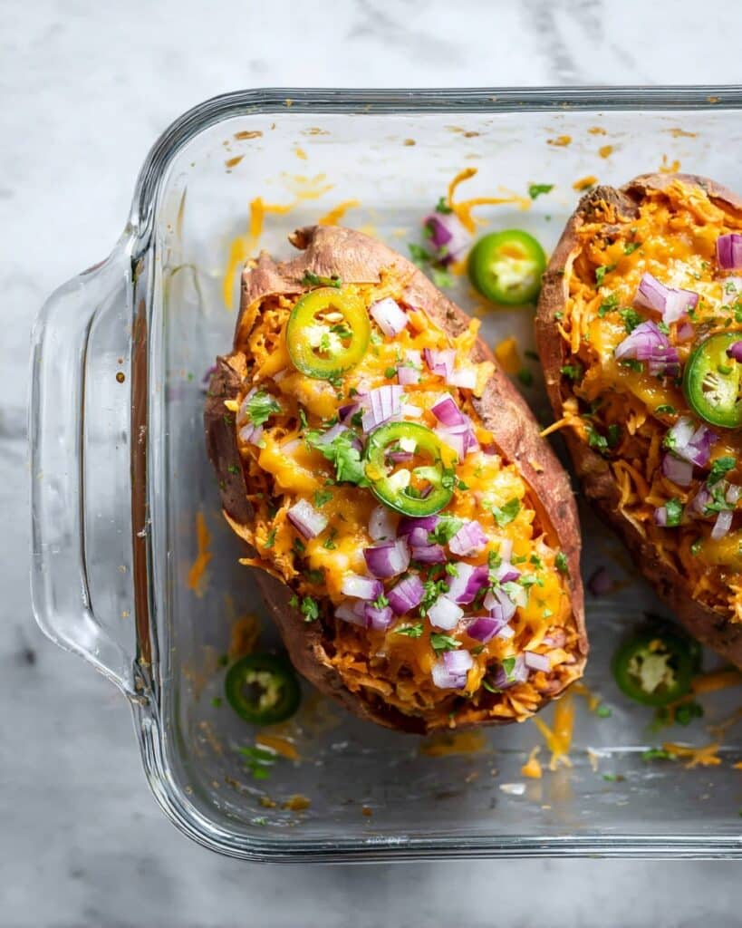 Homemade BBQ Chicken Stuffed Sweet Potatoes Recipe